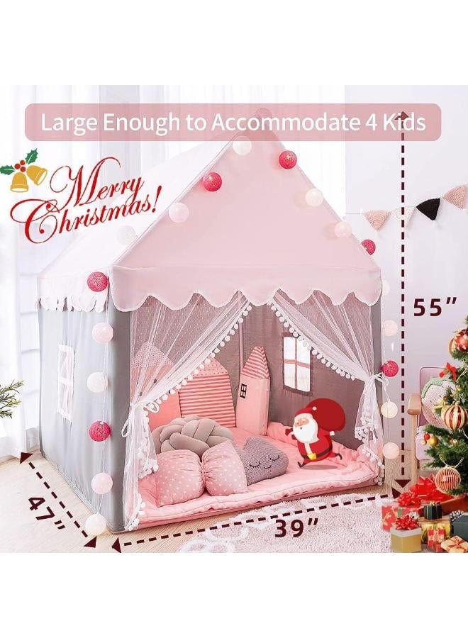 Kids Princess Castle Playhouse Tent – Foldable Indoor & Outdoor Play Tent (Pink) - Image 2